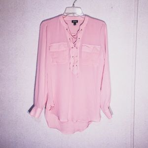 New beautiful sheer pink blouse